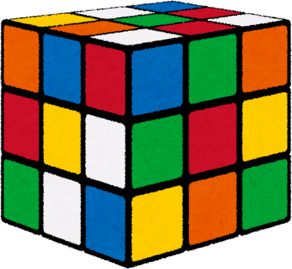 Illustration of a Scrambled Rubik's Cube